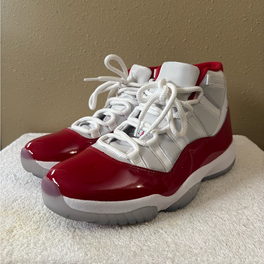 Jordan 11 Retro in White, Red, and Black
